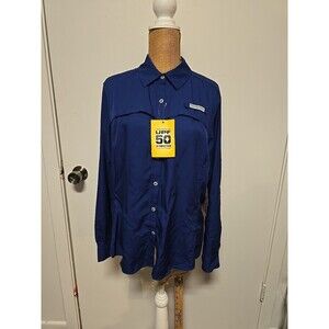 NEW Women's Field & Stream Fishing Shirt Top Long Sleeve Vented Button Up LARGE